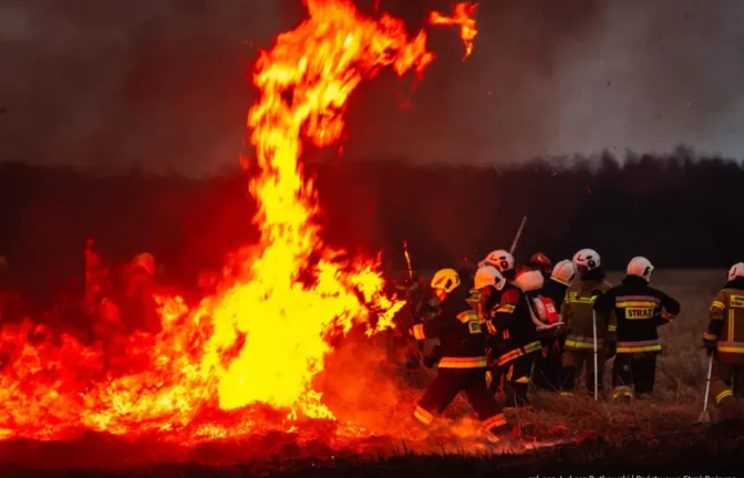 Pożar w Biebrzańskim Parku Narodowym