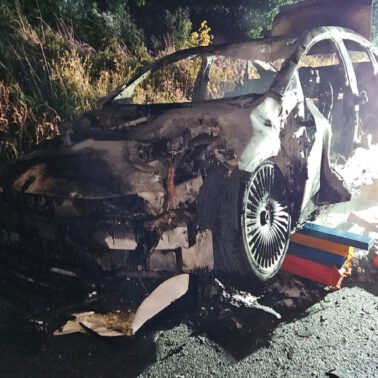Pożar auta elektrycznego