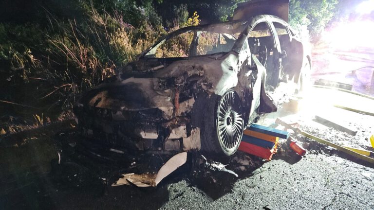Pożar auta elektrycznego