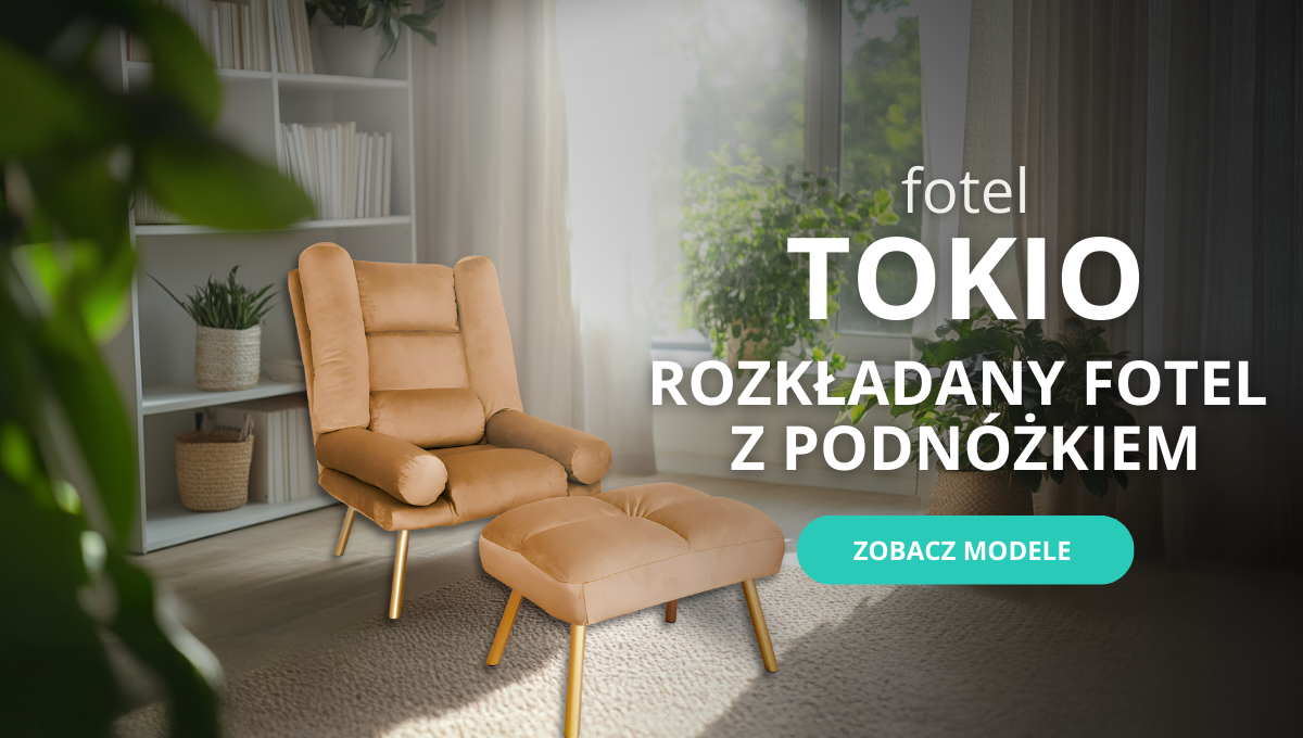 wygodny rozkładany fotel w pięciu pozycjach z podnóżkiem